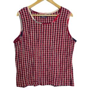 Retro Puckered Plaid Gingham Vintage Tank Angelique Western Top